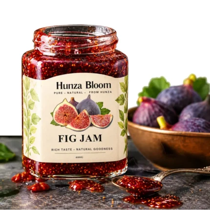 Rich, naturally sweet Hunza fig jam, a premium fruit spread for toast and desserts. Order fig jam online in Pakistan.